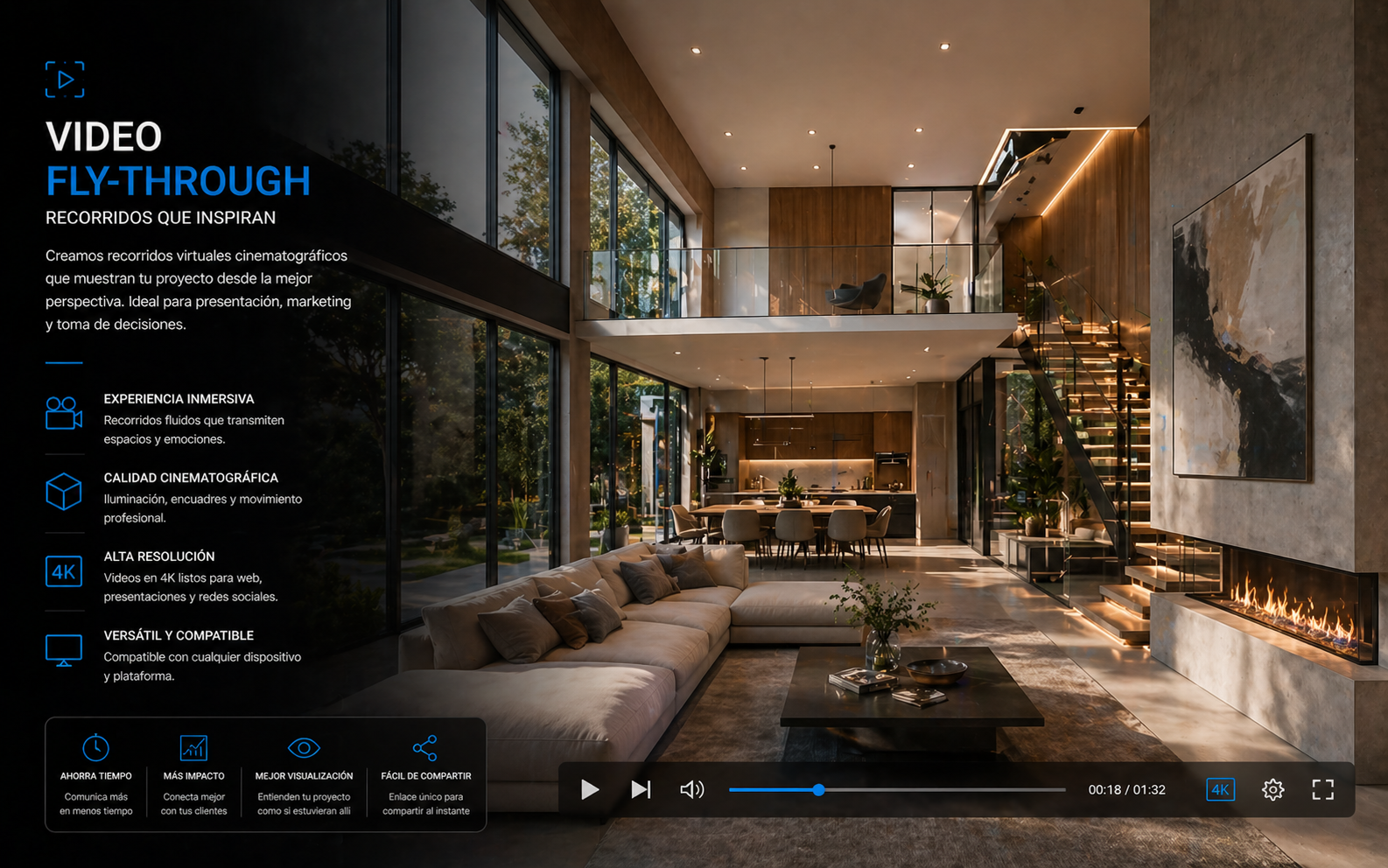 Vídeo fly-through cinematográfico